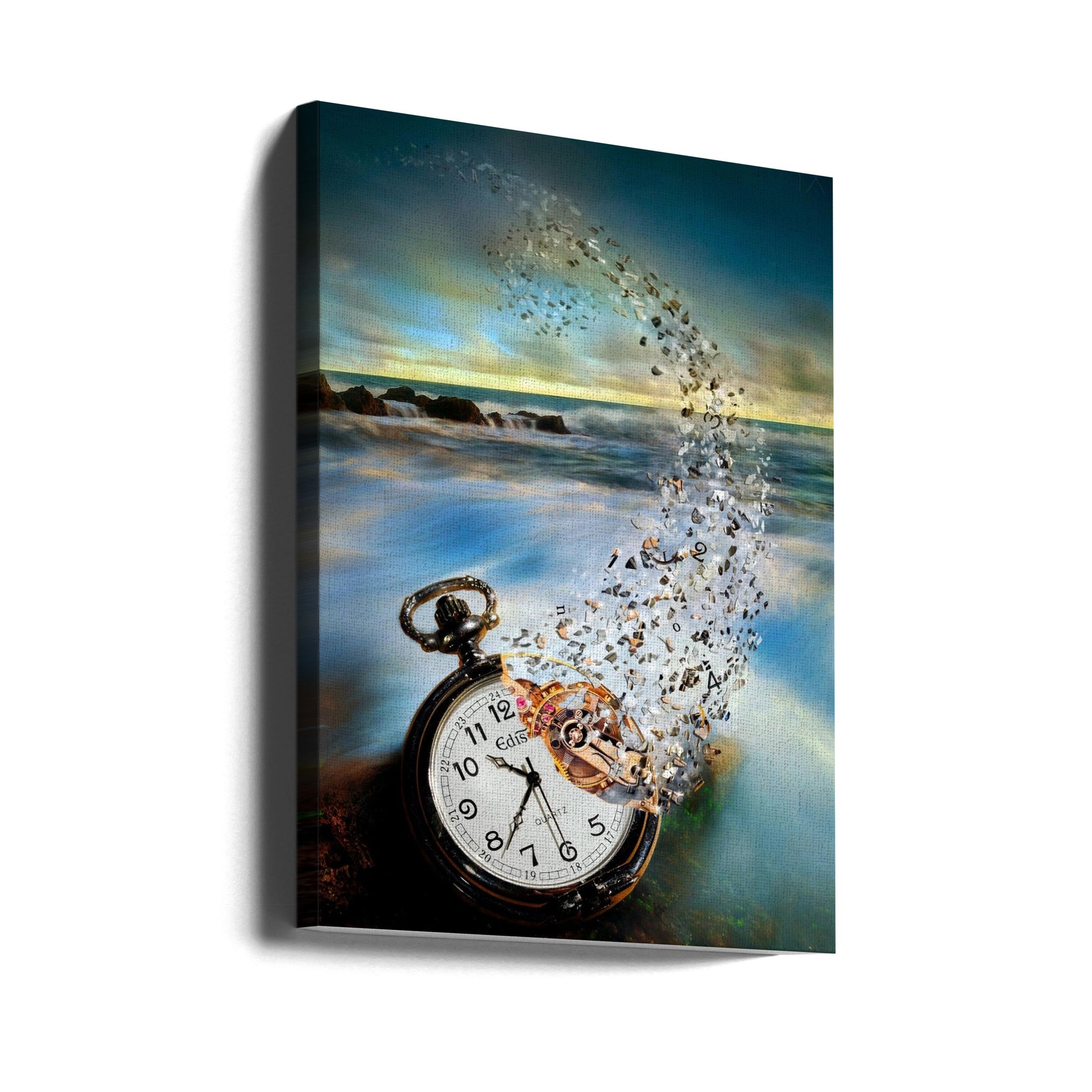 The Vanishing Time by Sandy Wijaya | Surreal Clock Manipulation, Large Canvas Wall Art Print | Artsy Earth