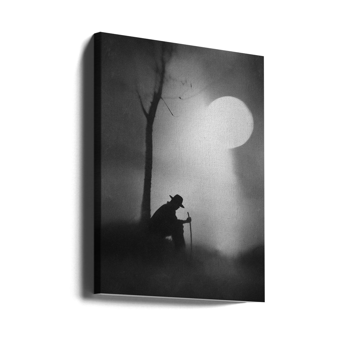 Night Wanderer by Jay Satriani | Moonlit Silhouette Journey, Large Canvas Wall Art Print | Artsy Earth