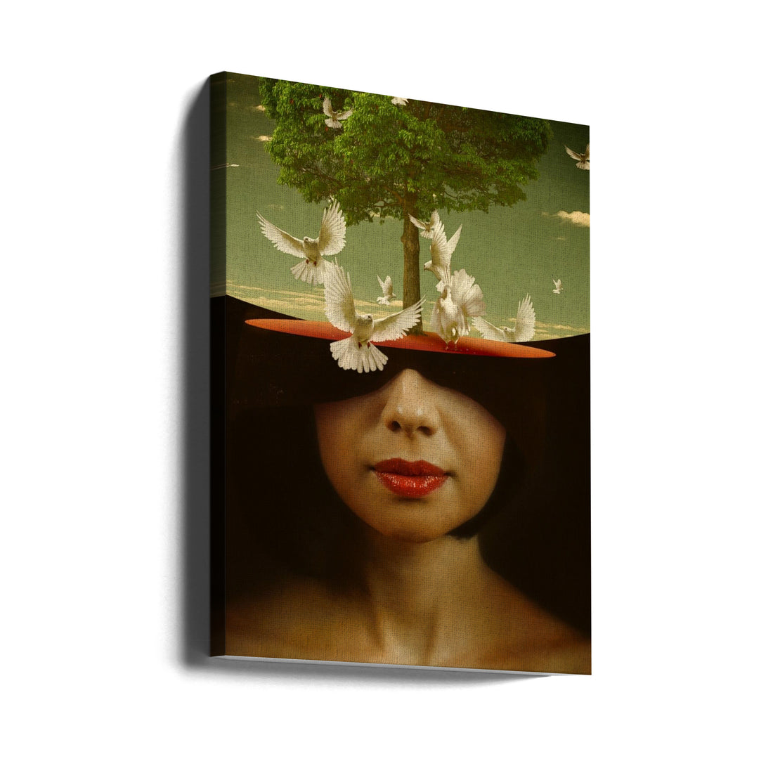 Surreal Bird Dreams by Svetlana Melik-nubarova | Surreal Portrait Freedom, Large Canvas Wall Art Print | Artsy Earth