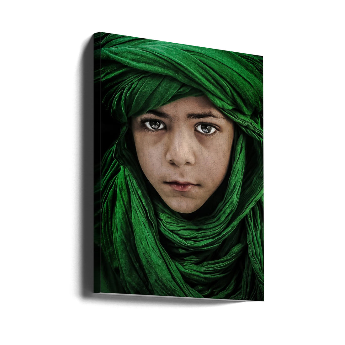 Green Boy by Saeed Dhahi | Child Portrait Documentary, Large Canvas Wall Art Print | Artsy Earth