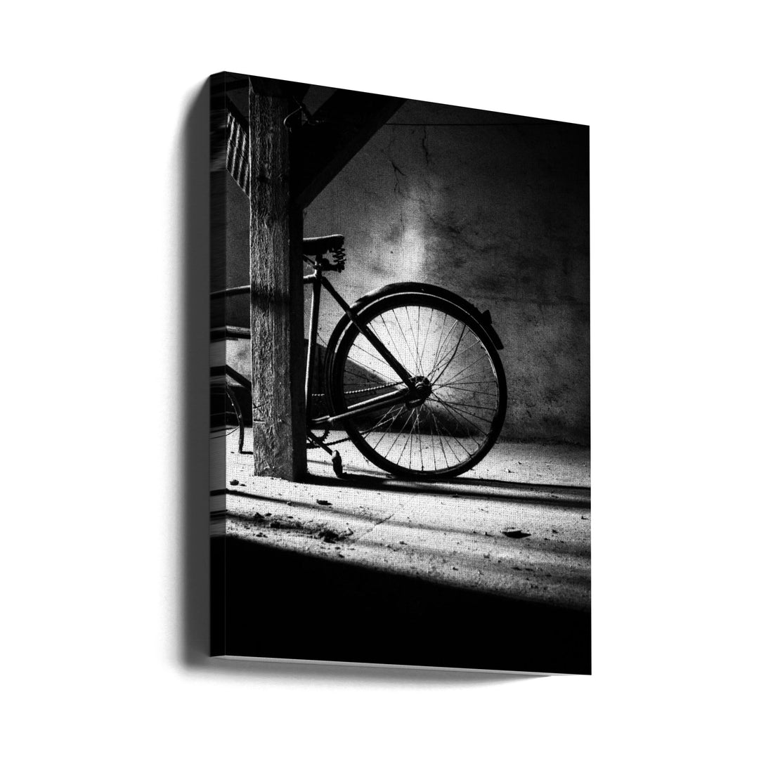 Abandoned Bicycle by Zsolt Halasi | Black And White Decay, Large Canvas Wall Art Print | Artsy Earth