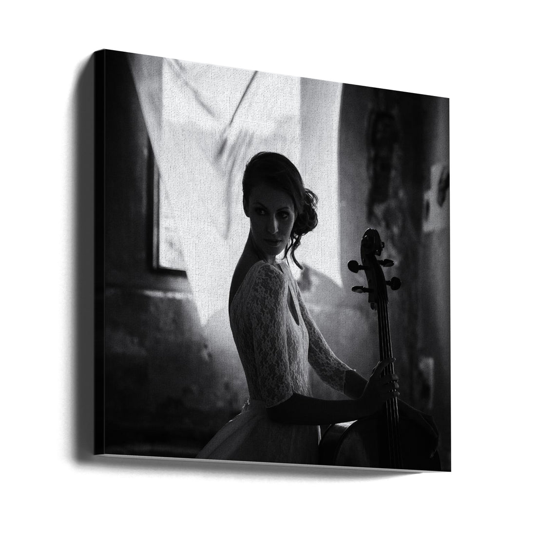 Musical Portrait by Roswitha Schleicher-schwarz | Female Cellist Performance, Large Canvas Wall Art Print | Artsy Earth