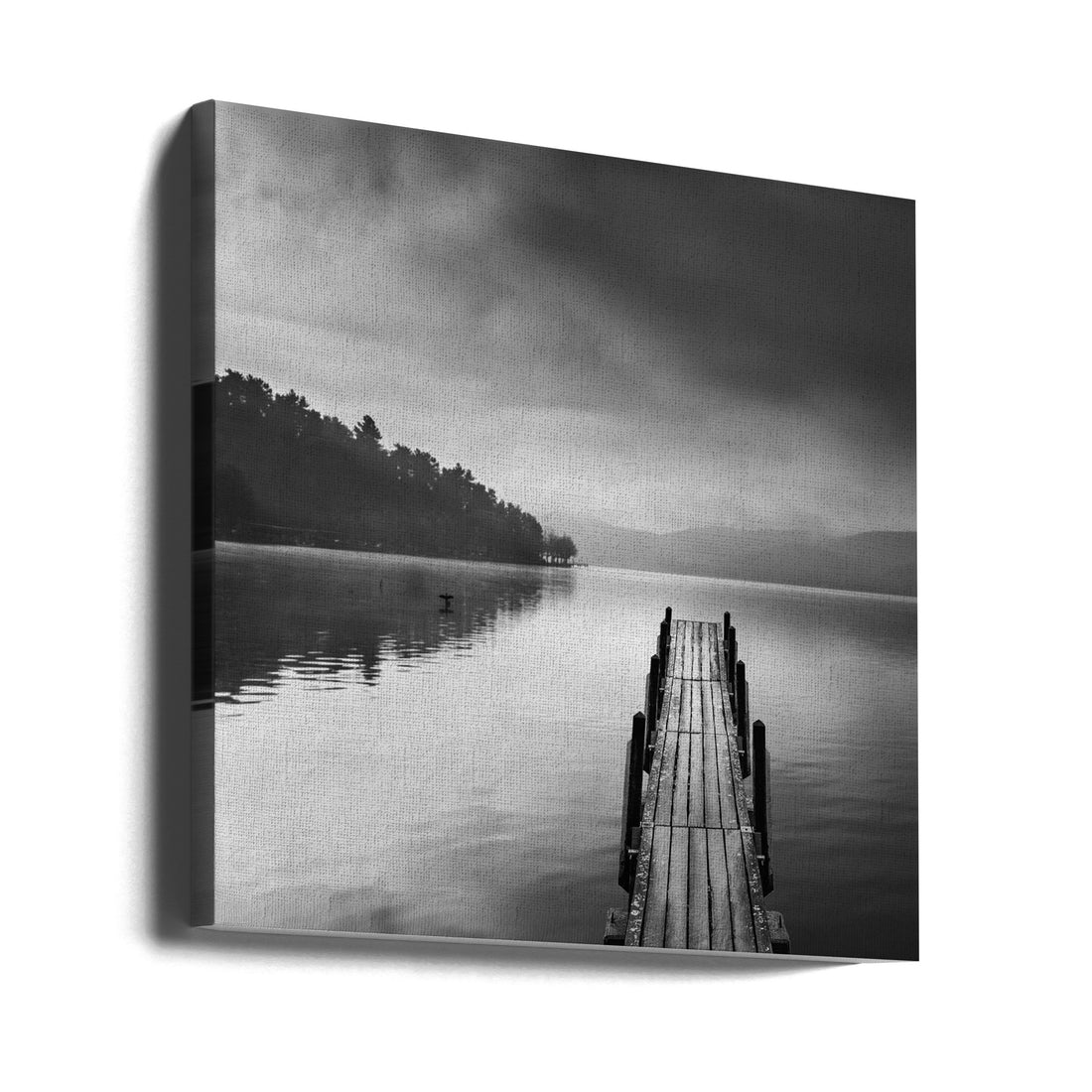 Lake view with Pier II by George Digalakis | Serene Lake Landscape, Large Canvas Wall Art Print | Artsy Earth