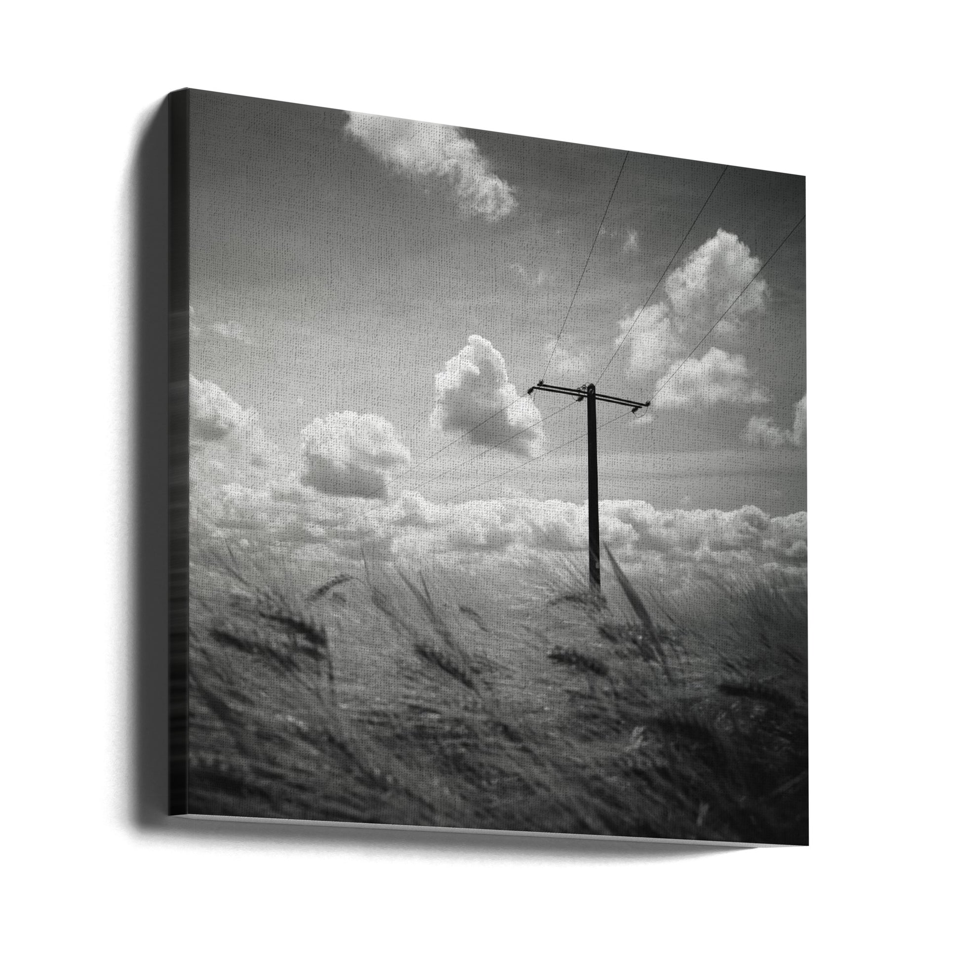 Power Lines Field by Christophe Staelens | Countryside Landscape Pylon, Large Canvas Wall Art Print | Artsy Earth