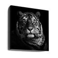 Dark Tiger Portrait by Christian Meermann | Monochrome Feline King, Large Canvas Wall Art Print | Artsy Earth