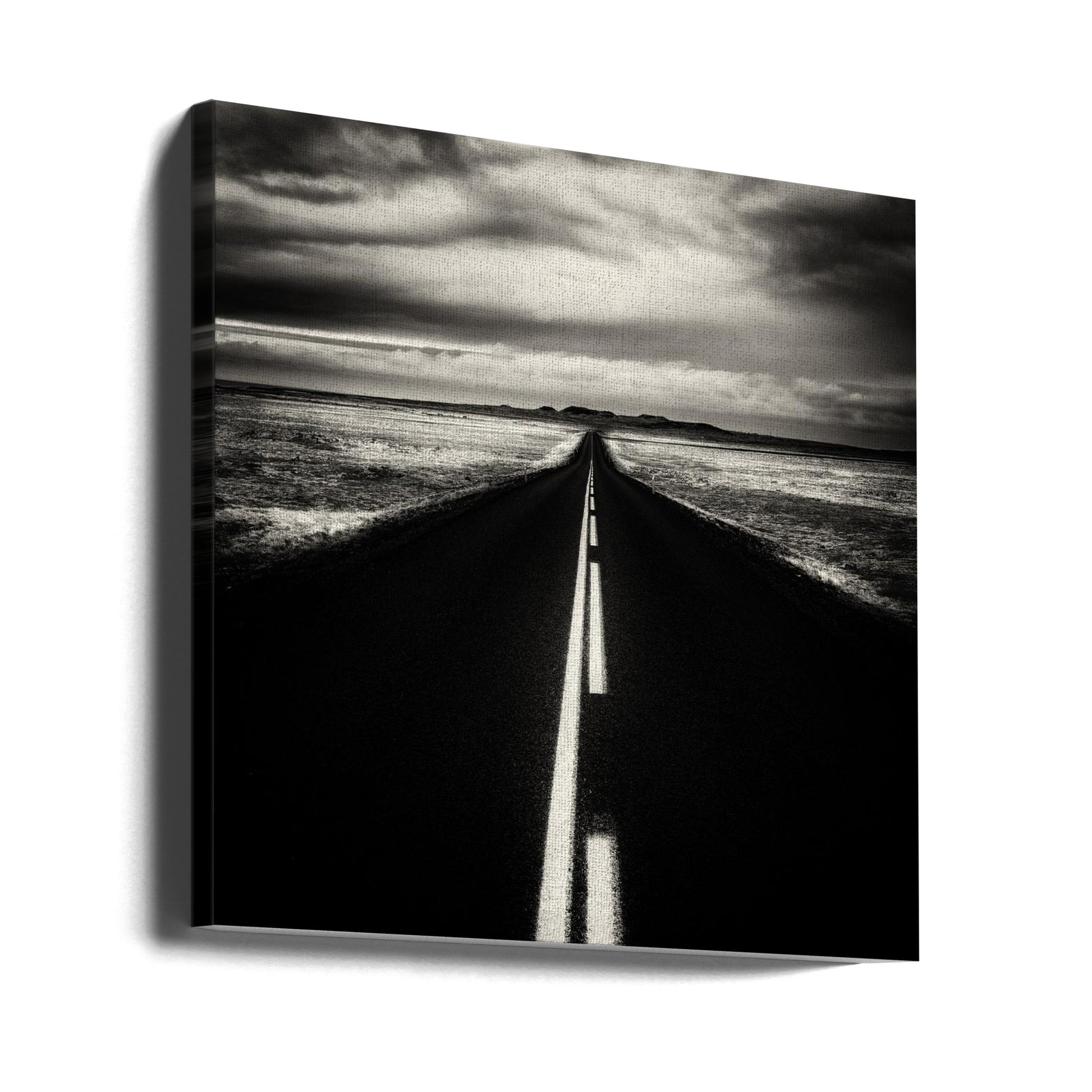 Iceland Road Way by Carsten Velten | Black And White Landscape, Large Canvas Wall Art Print | Artsy Earth