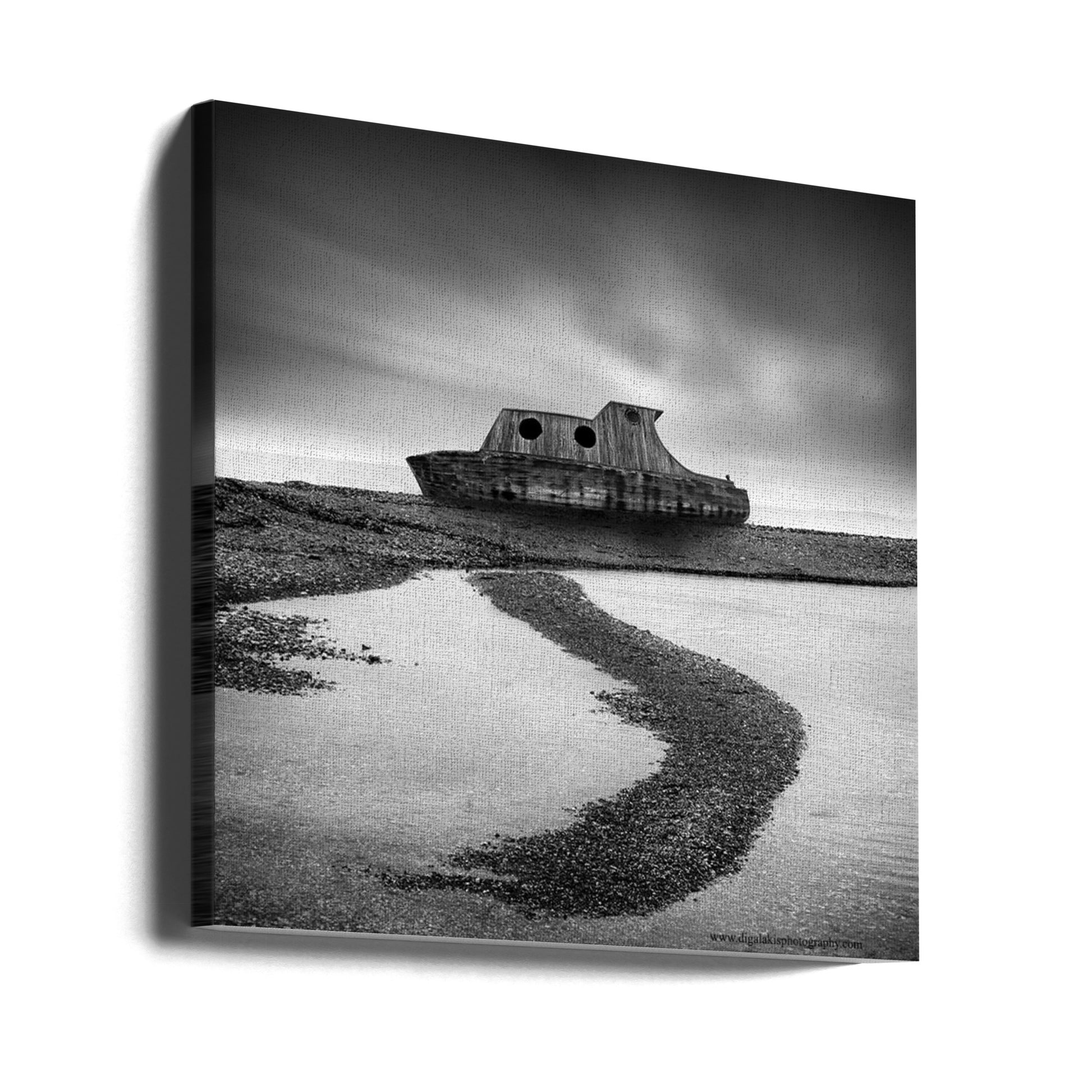 Abandoned Shipwreck by George Digalakis | Coastal Seascape Wreck, Large Canvas Wall Art Print | Artsy Earth