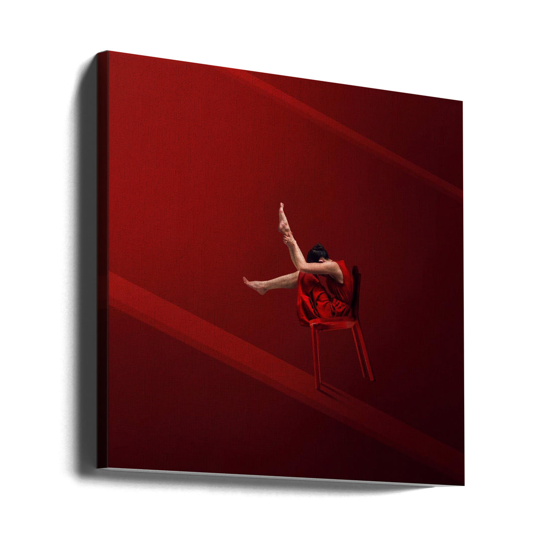 Red Chair by Hardibudi | Female Dance Pose, Large Canvas Wall Art Print | Artsy Earth