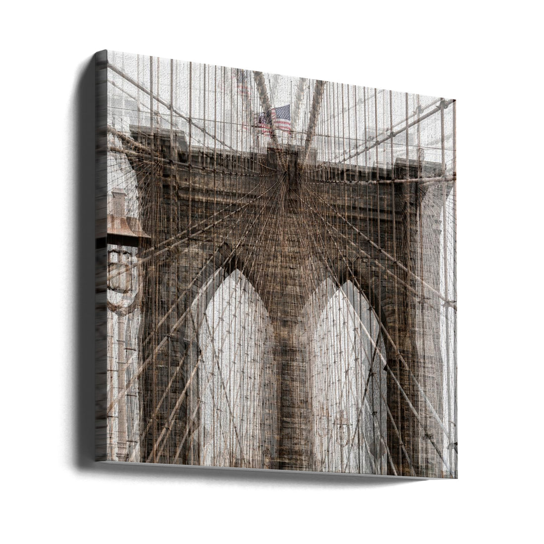 Brooklyn Bridge Art by Peter Pfeiffer | Double Exposure Architecture, Large Canvas Wall Art Print | Artsy Earth