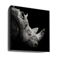 Black White Rhino by Christian Meermann | Monochrome Animal Profile, Large Canvas Wall Art Print | Artsy Earth