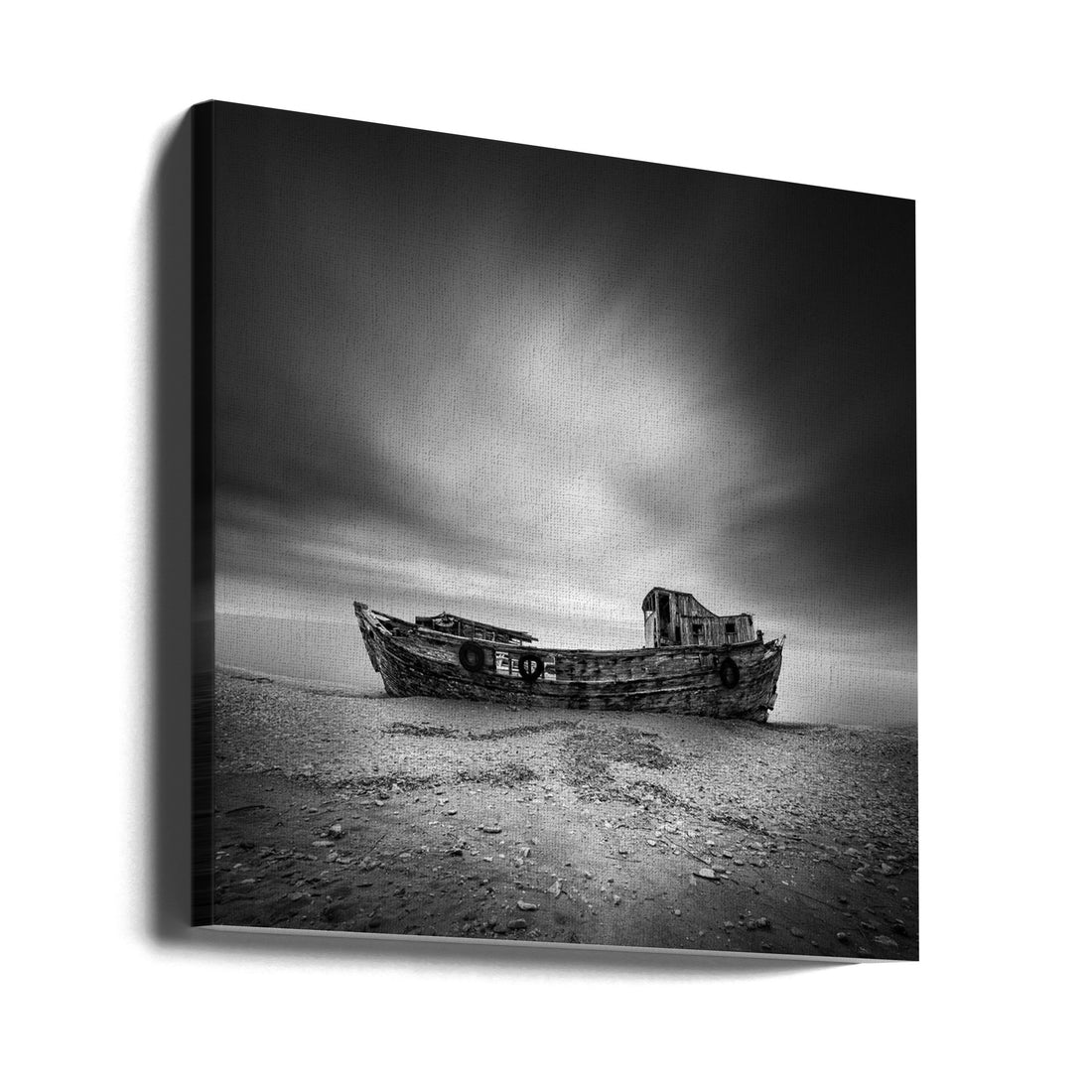 Abandoned Shipwreck by George Digalakis | Coastal Black And White, Large Canvas Wall Art Print | Artsy Earth