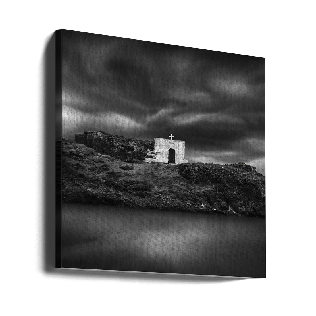 In a Dark Mood by George Digalakis | Coastal Church Seascape, Large Canvas Wall Art Print | Artsy Earth