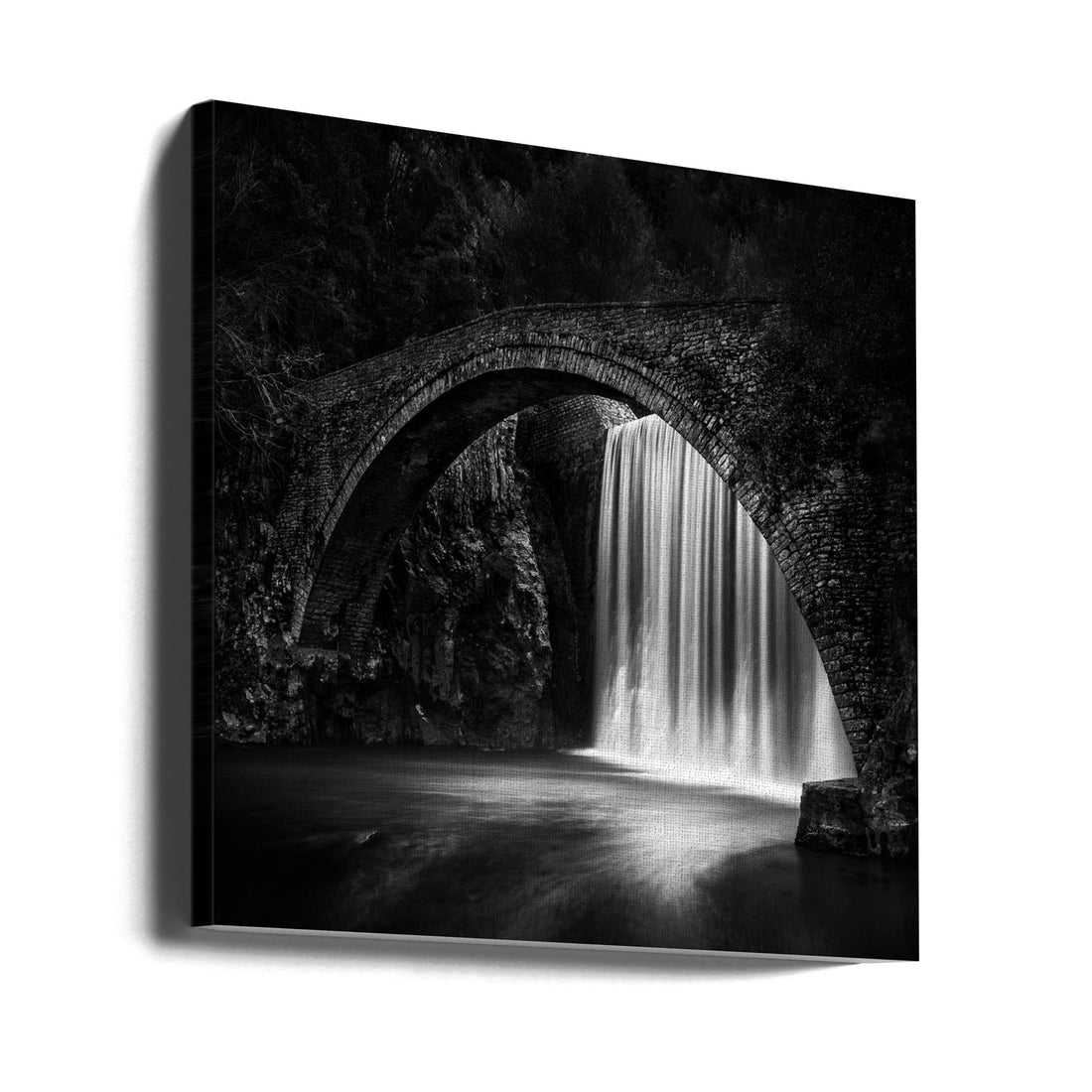 Paleokaria Waterfall by George Digalakis | Historical Stone Bridge, Large Canvas Wall Art Print | Artsy Earth