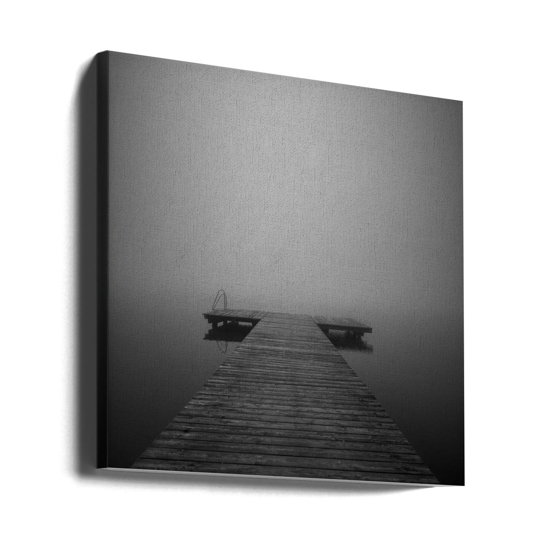 Misty Pier by Margit Lisa Roeder | Minimalist Lake Landscape, Large Canvas Wall Art Print | Artsy Earth