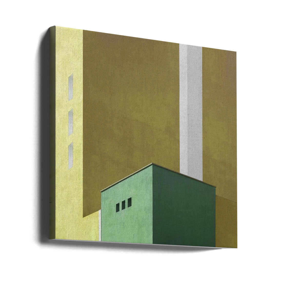 Yellow and Green by Inge Schuster | Minimalist Architecture Geometry, Large Canvas Wall Art Print | Artsy Earth