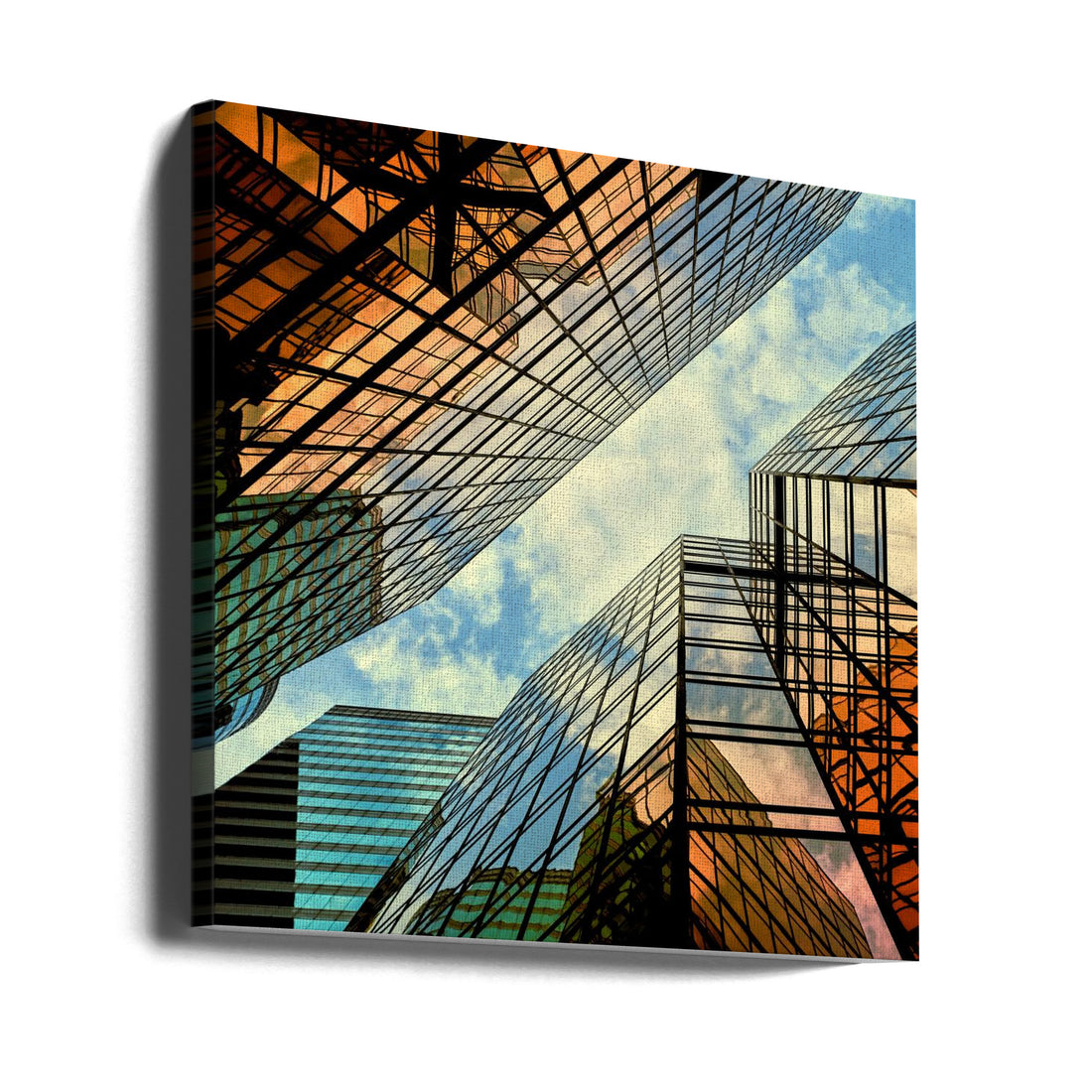 Colorful mirrors by Fabrizio Massetti | Urban Geometric Reflection, Large Canvas Wall Art Print | Artsy Earth