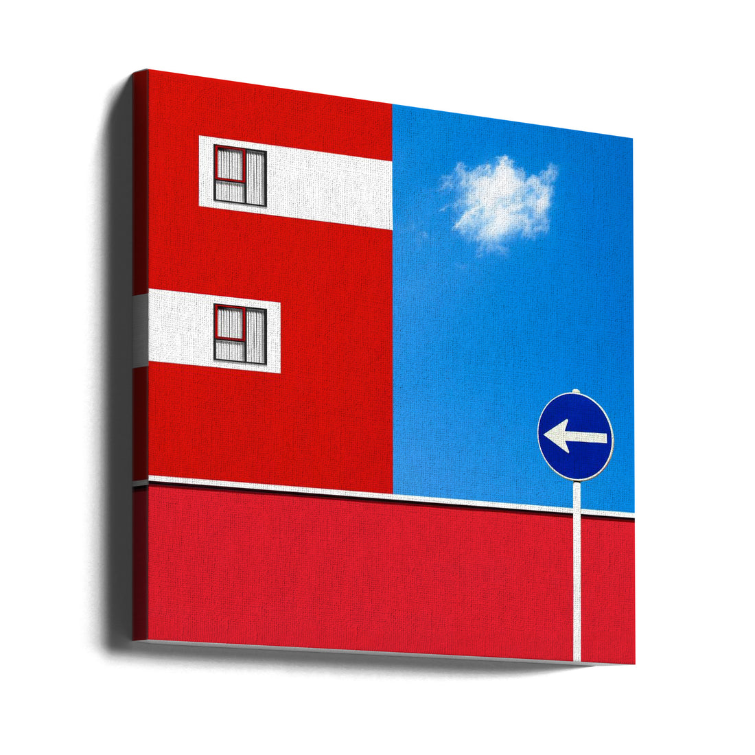 Blue and red by Inge Schuster | Graphic Architecture Sign, Large Canvas Wall Art Print | Artsy Earth