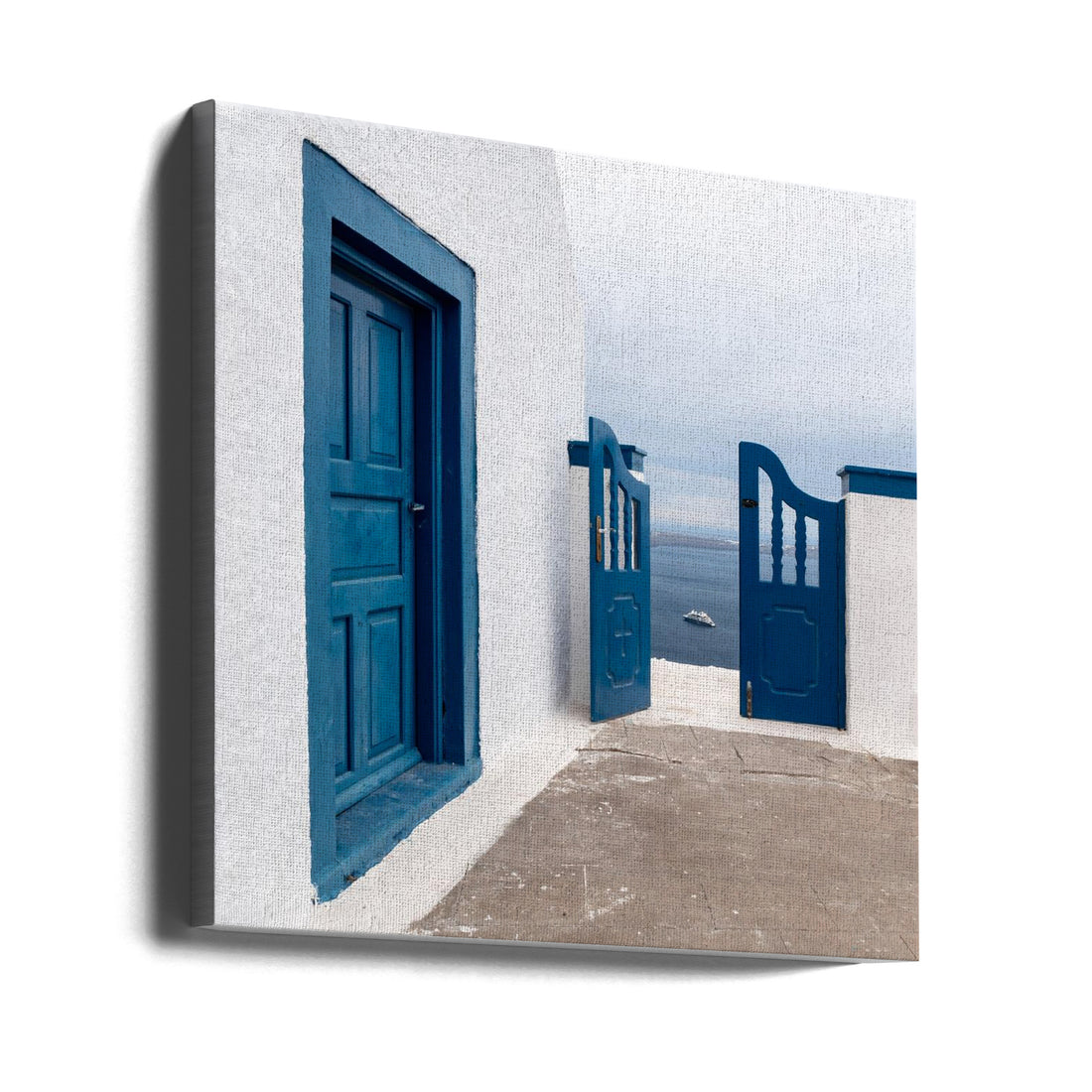 Santorini Greece by Markus Auerbach | Mediterranean Blue Architecture, Large Canvas Wall Art Print | Artsy Earth