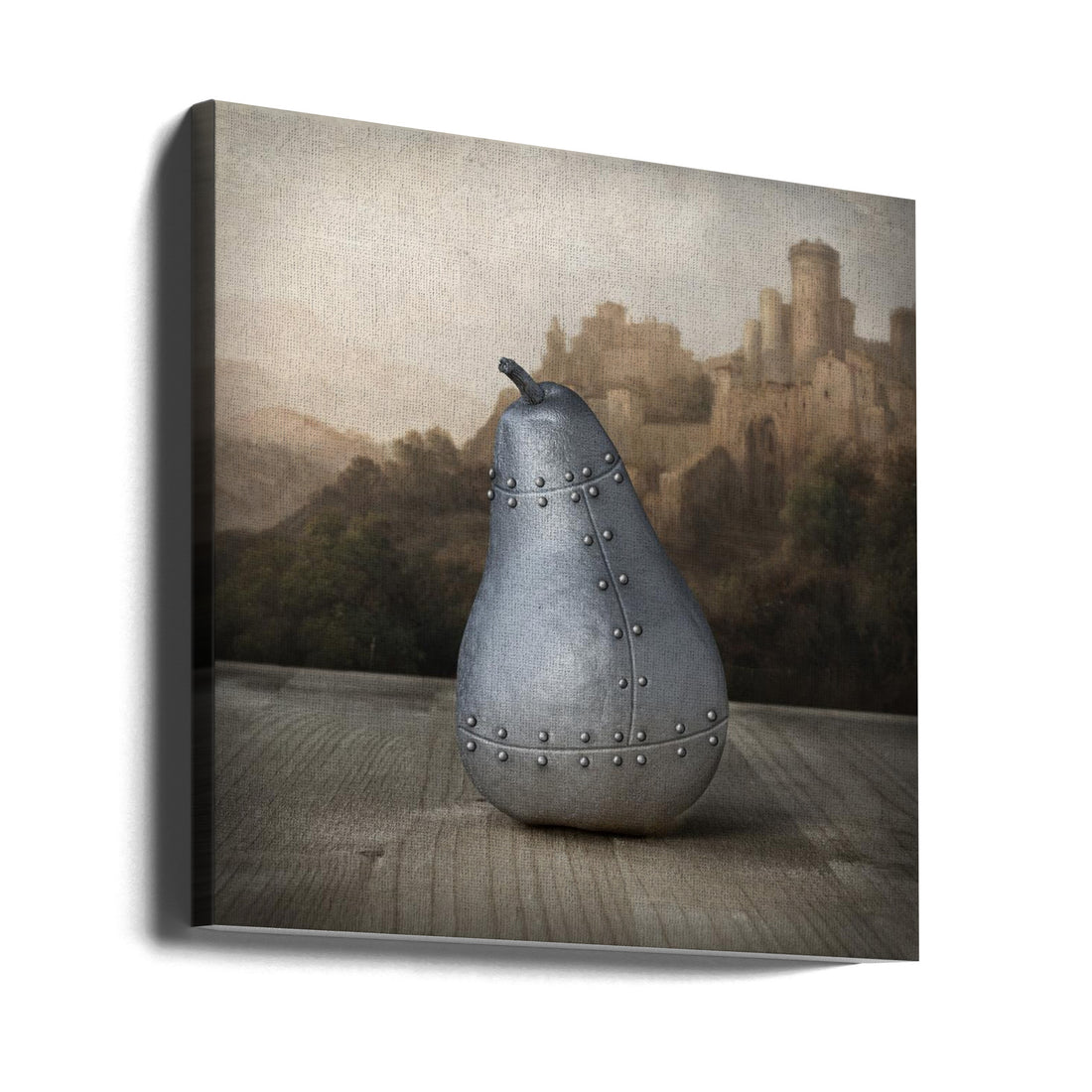 Medieval Pear Castle by Mister Solo | Still Life Fortress, Large Canvas Wall Art Print | Artsy Earth