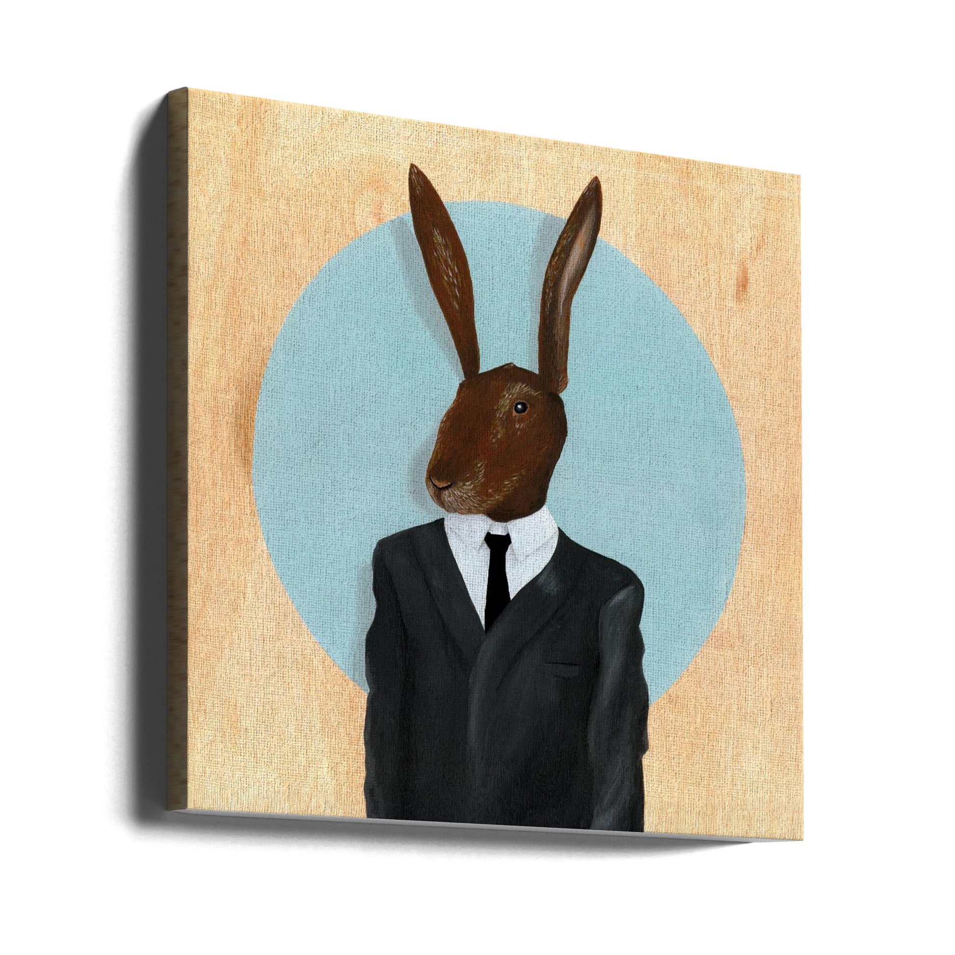 David Lynch Rabbit by Famous When Dead | Surreal Animal Portrait, Large Canvas Wall Art Print | Artsy Earth