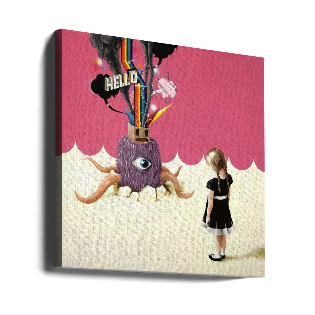 Hello Ruby by Famous When Dead | Surreal Painted Creature, Large Canvas Wall Art Print | Artsy Earth