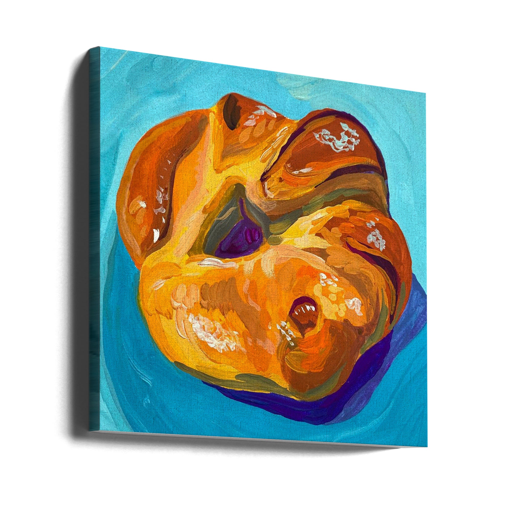 Painted Croissant by Key And Sea Creative | Colorful Food Painting, Large Canvas Wall Art Print | Artsy Earth