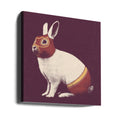 Rabbit Wrestler by Florent Bodart | Funny Surreal Animal, Large Canvas Wall Art Print | Artsy Earth