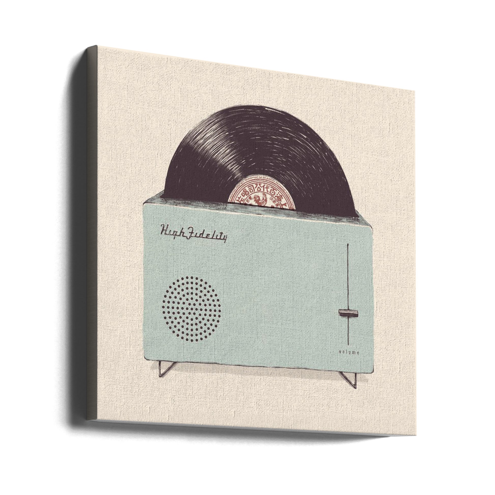 High Fidelity by Florent Bodart | Retro Record Tech, Large Canvas Wall Art Print | Artsy Earth