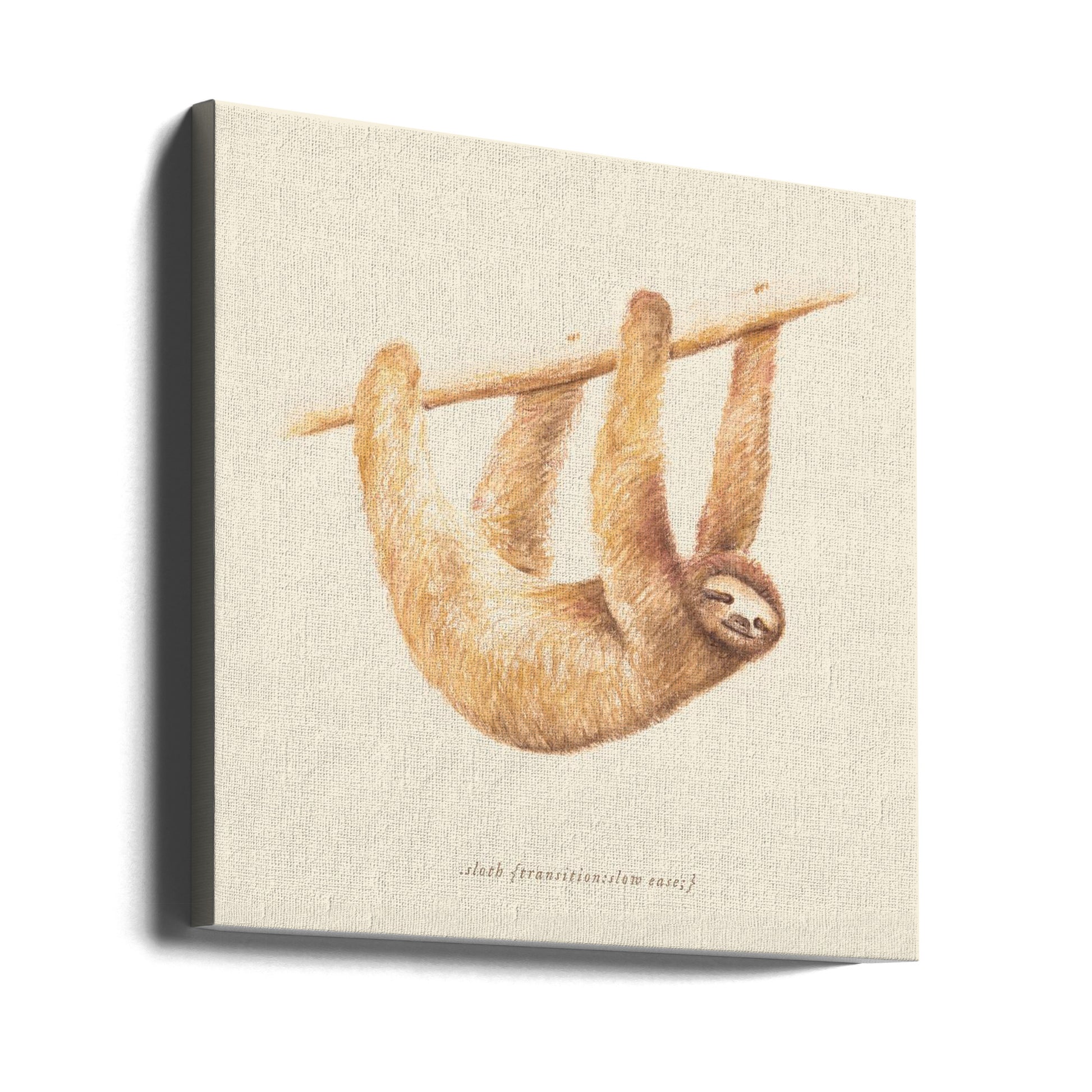 Css Animals Sloth by Florent Bodart | Wildlife Sloth Illustration, Large Canvas Wall Art Print | Artsy Earth