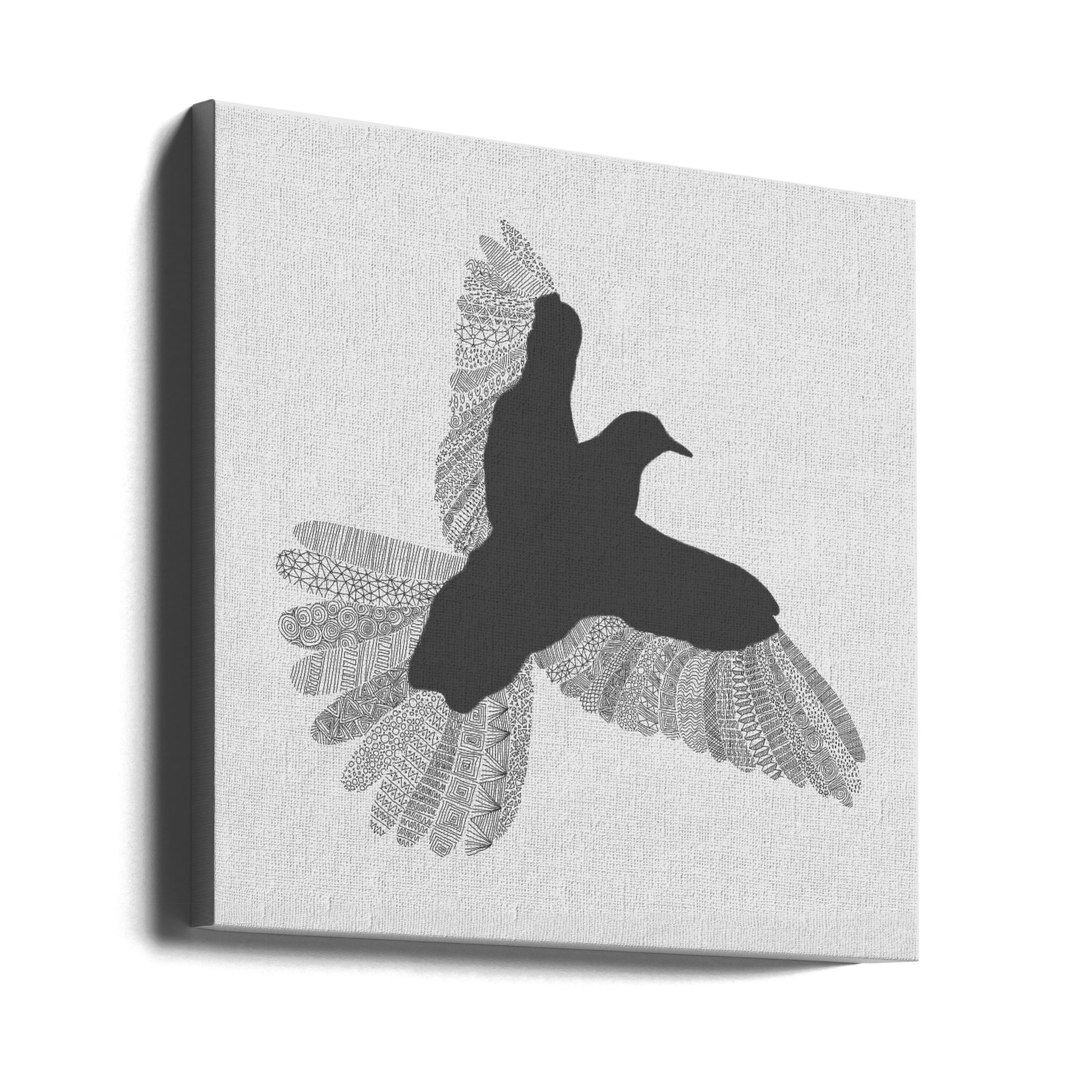 Bird Grey by Florent Bodart | Geometric Wildlife Pattern, Large Canvas Wall Art Print | Artsy Earth