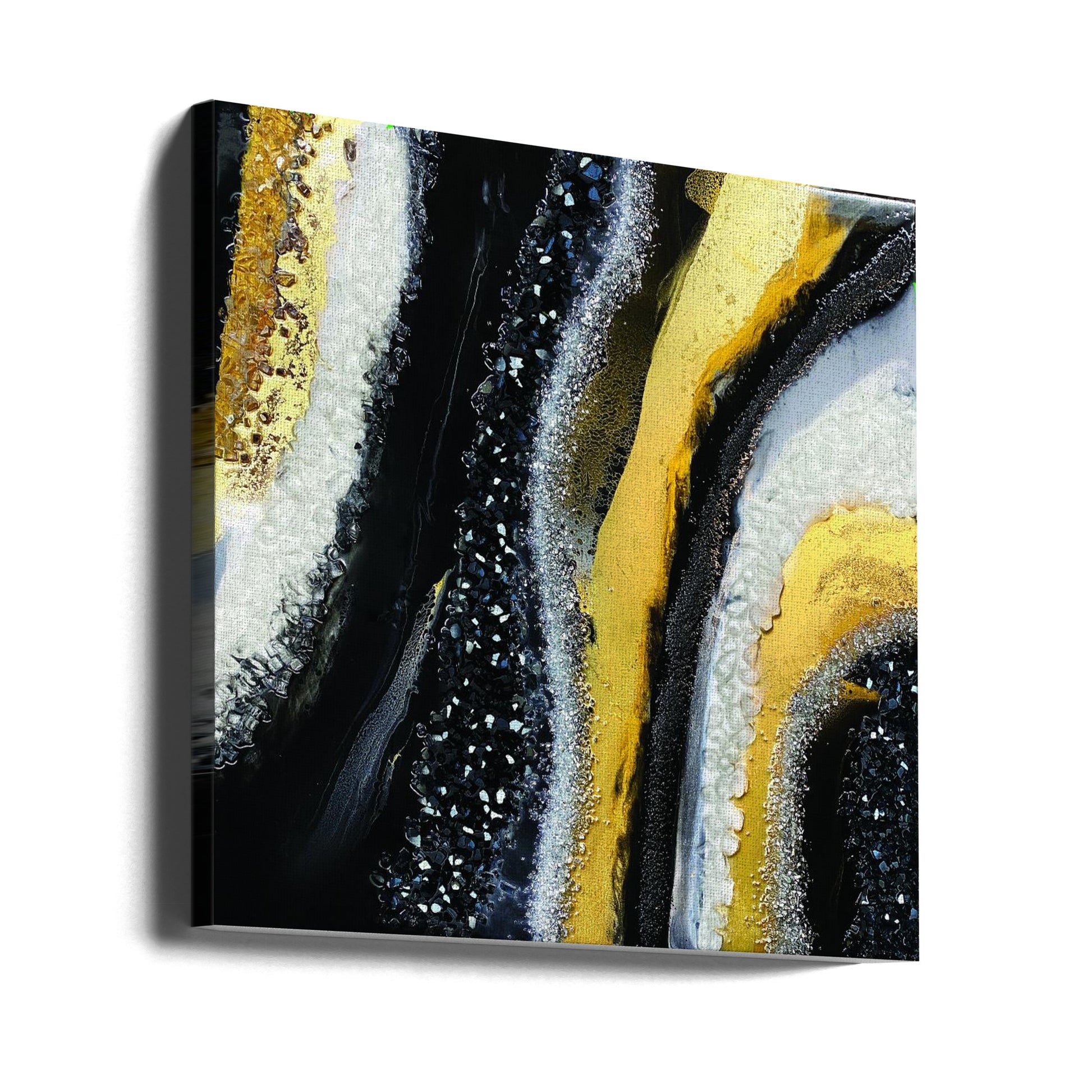 Black Agate by Alyson Storms | Abstract Gold Painting, Large Canvas Wall Art Print | Artsy Earth