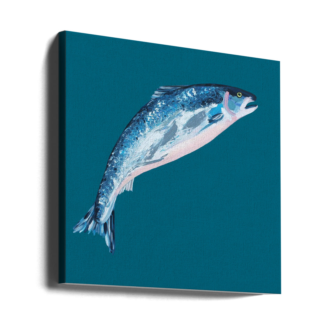 Leaping Salmon by Alice Straker | Wild Salmon Swimming, Large Canvas Wall Art Print | Artsy Earth