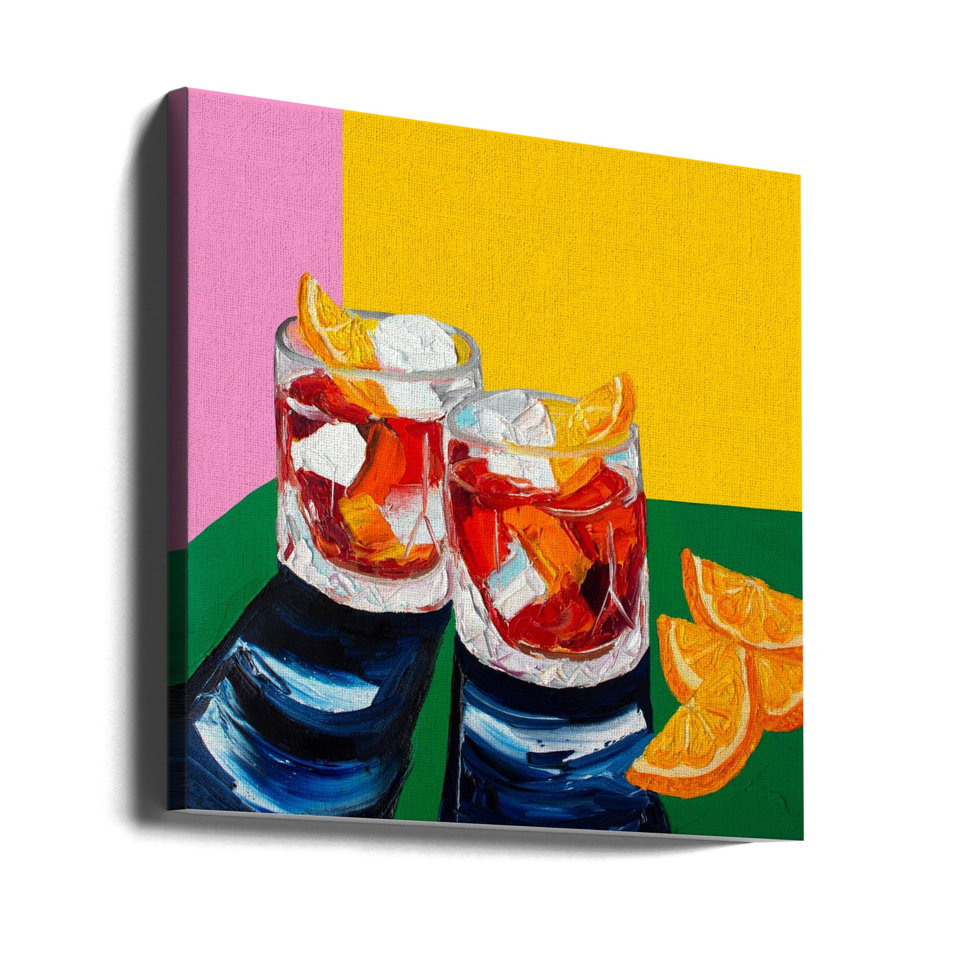 Negronis No1 by Alice Straker | Colorful Cocktail Painting, Large Canvas Wall Art Print | Artsy Earth