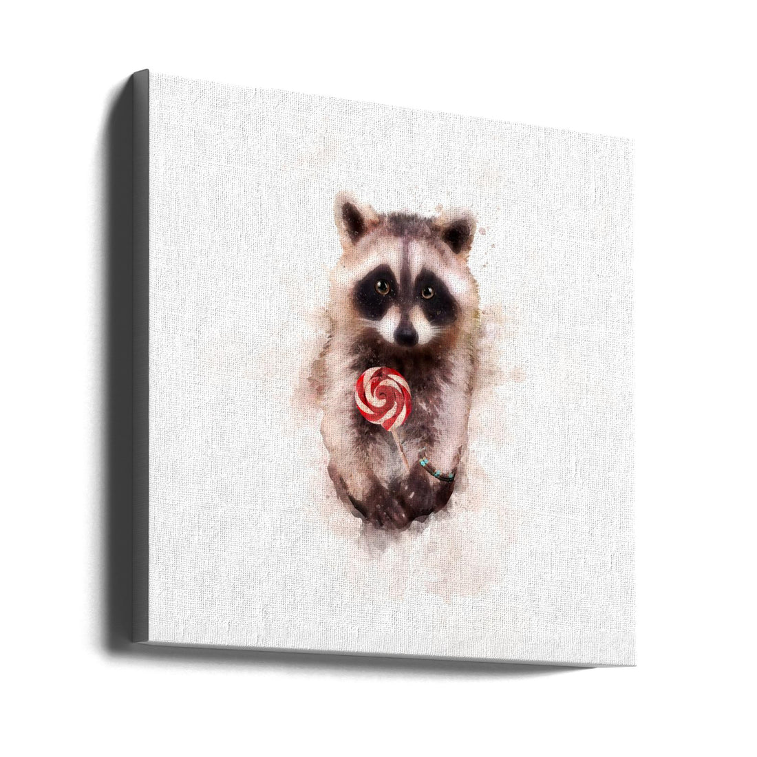 Baby Raccoon by Emel Tunaboylu | Cute Animal Illustration, Large Canvas Wall Art Print | Artsy Earth