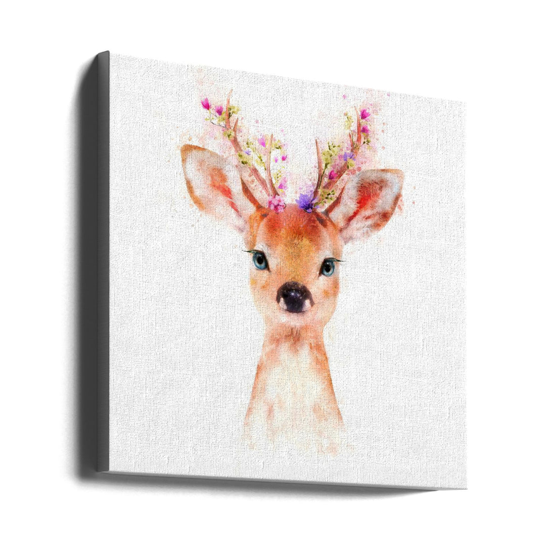 Baby Deer by Emel Tunaboylu | Watercolor Animal Portrait, Large Canvas Wall Art Print | Artsy Earth