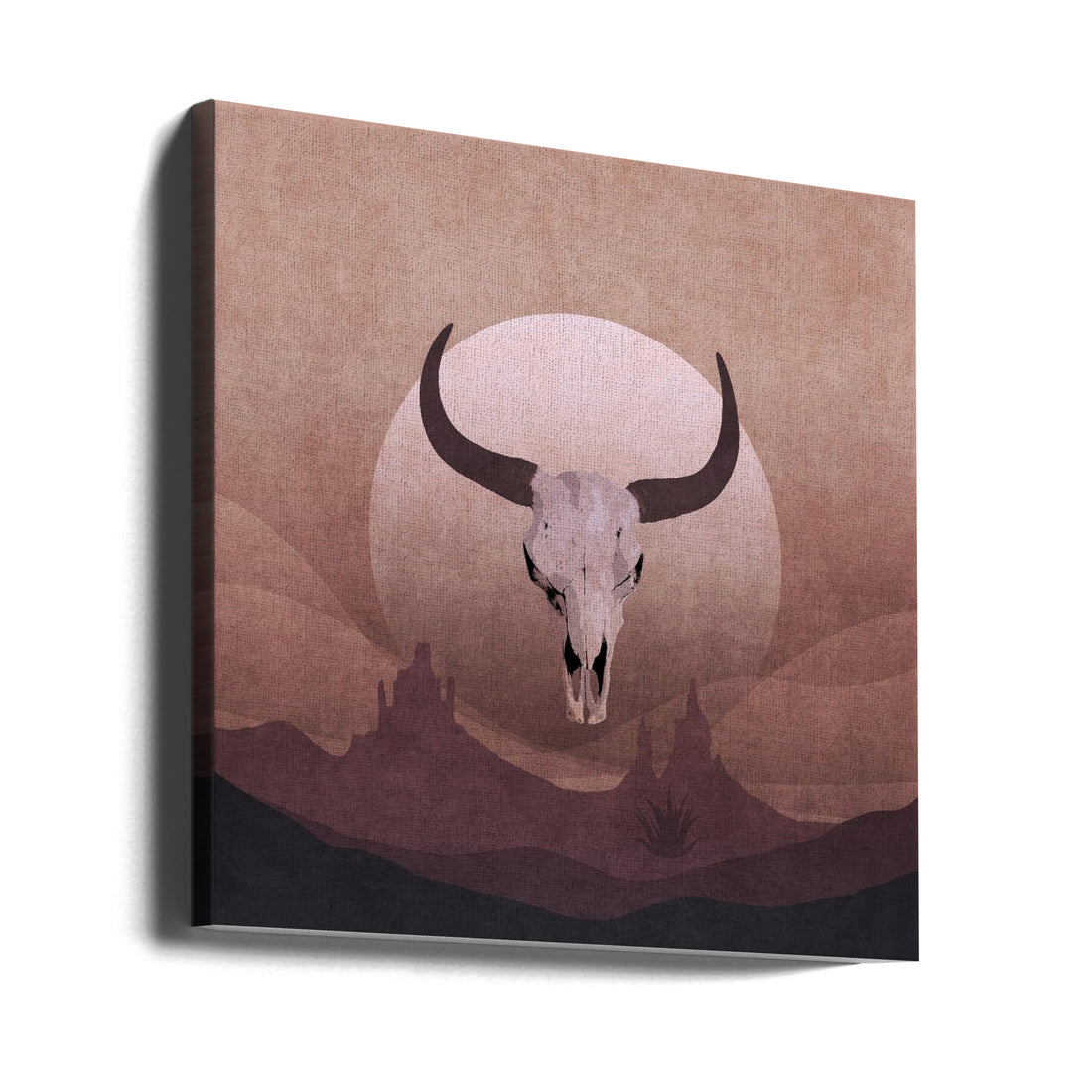 Cowboy Skull by Emel Tunaboylu | Rural Cattle Skull, Large Canvas Wall Art Print | Artsy Earth