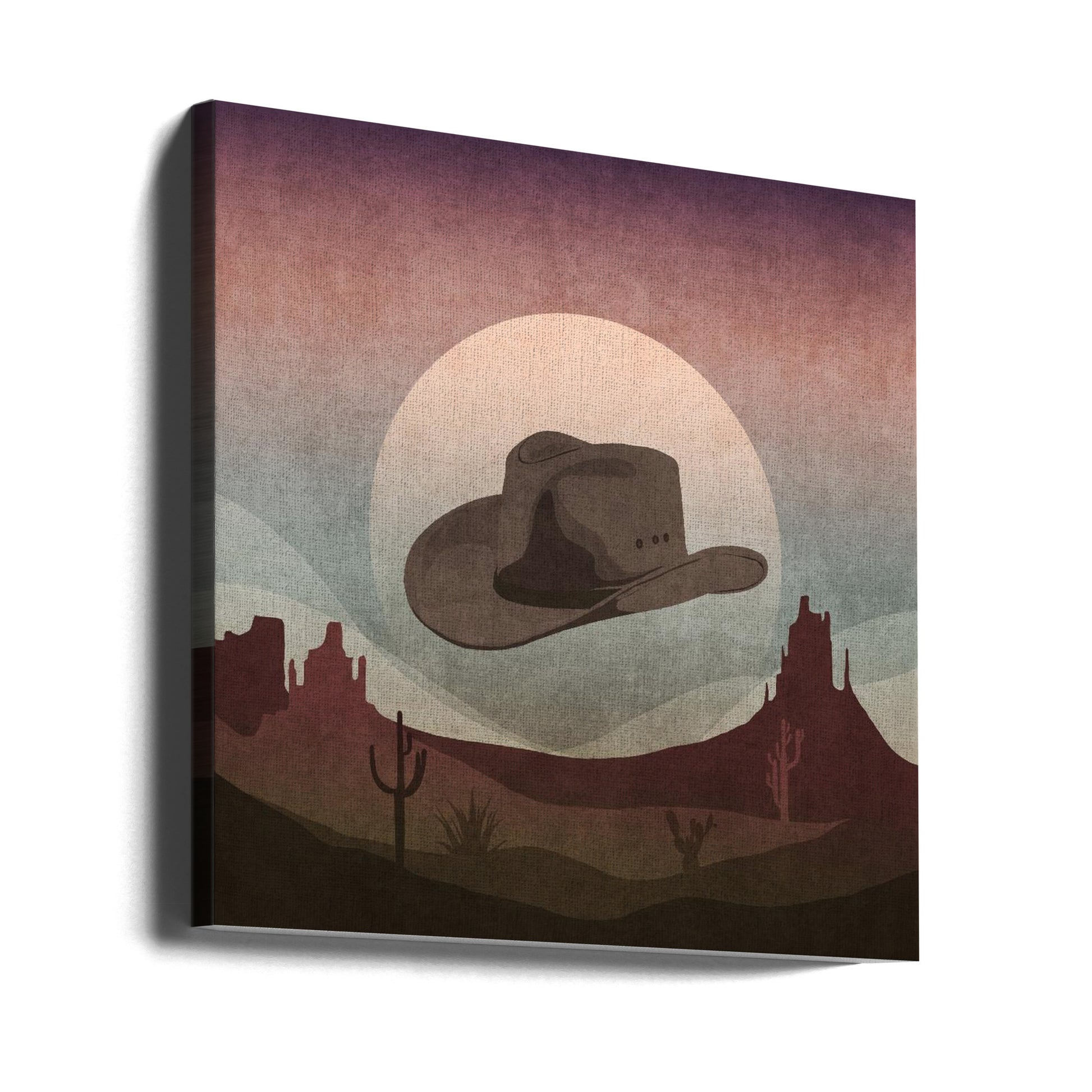 Cowboy Hat by Emel Tunaboylu | Western Desert Hat, Large Canvas Wall Art Print | Artsy Earth