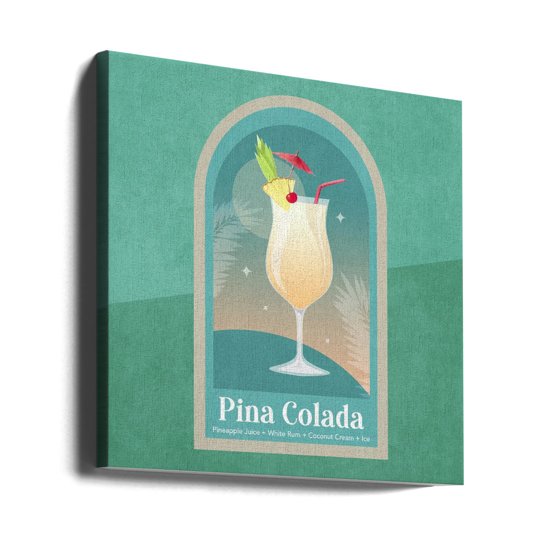 Pina Colada Cocktail by Emel Tunaboylu | Tropical Bar Drink, Large Canvas Wall Art Print | Artsy Earth