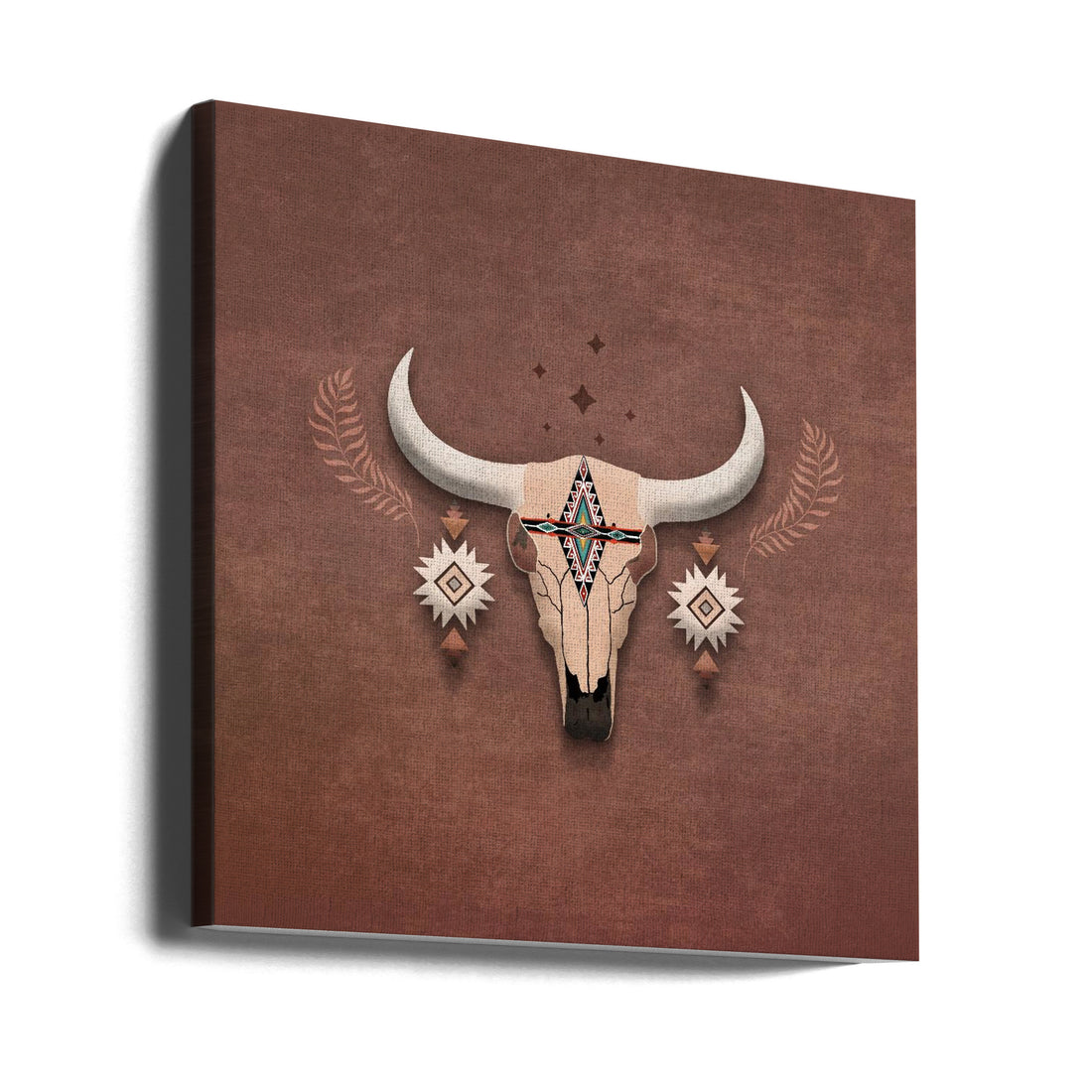 Buffalo Skull Art by Emel Tunaboylu | Abstract Rural Pastoral, Large Canvas Wall Art Print | Artsy Earth