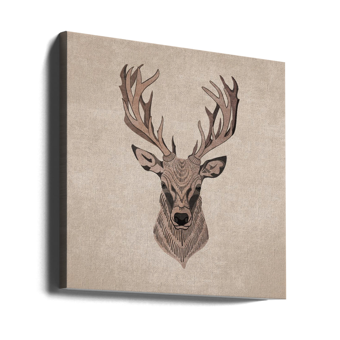 Abstract Deer Head by Emel Tunaboylu | Wild Animal Pattern, Large Canvas Wall Art Print | Artsy Earth