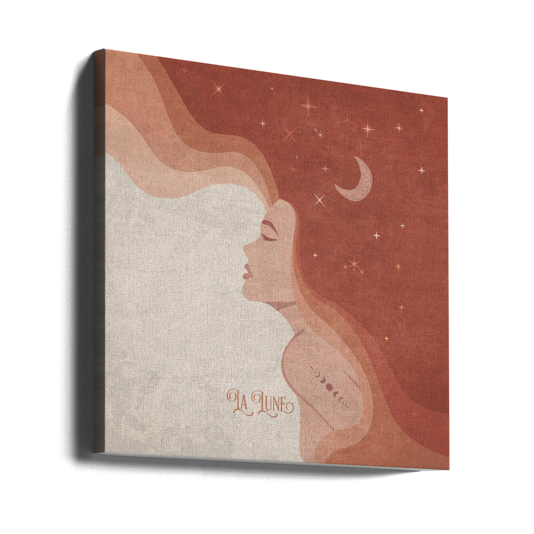 Moon Lady Terracotta by Emel Tunaboylu | Abstract Moon Portrait, Large Canvas Wall Art Print | Artsy Earth