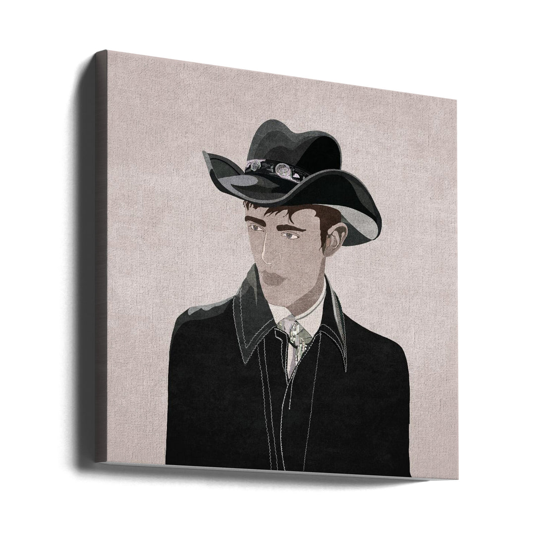 Kibar Cowboy by Emel Tunaboylu | Black White Portrait, Large Canvas Wall Art Print | Artsy Earth