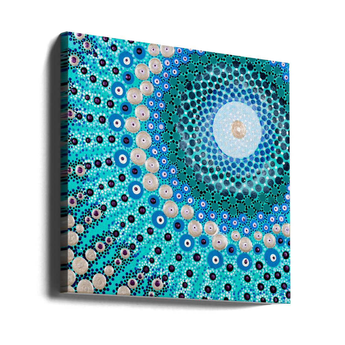 Blue Ocean by Amy Diener | Abstract Circular Painting, Large Canvas Wall Art Print | Artsy Earth