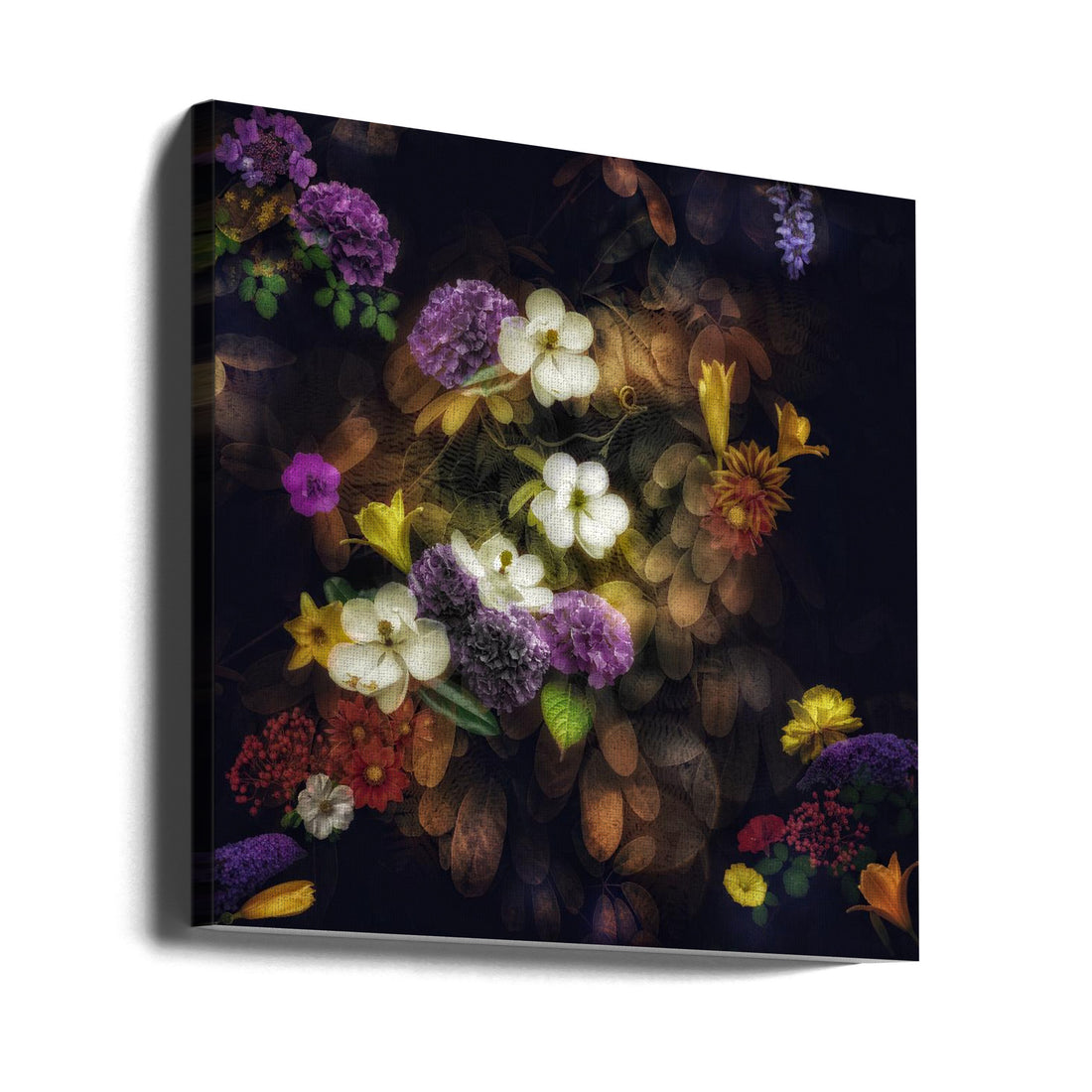 Dark Floral Bloom by Ludmila Shumilova | Low Key Botanical, Large Canvas Wall Art Print | Artsy Earth