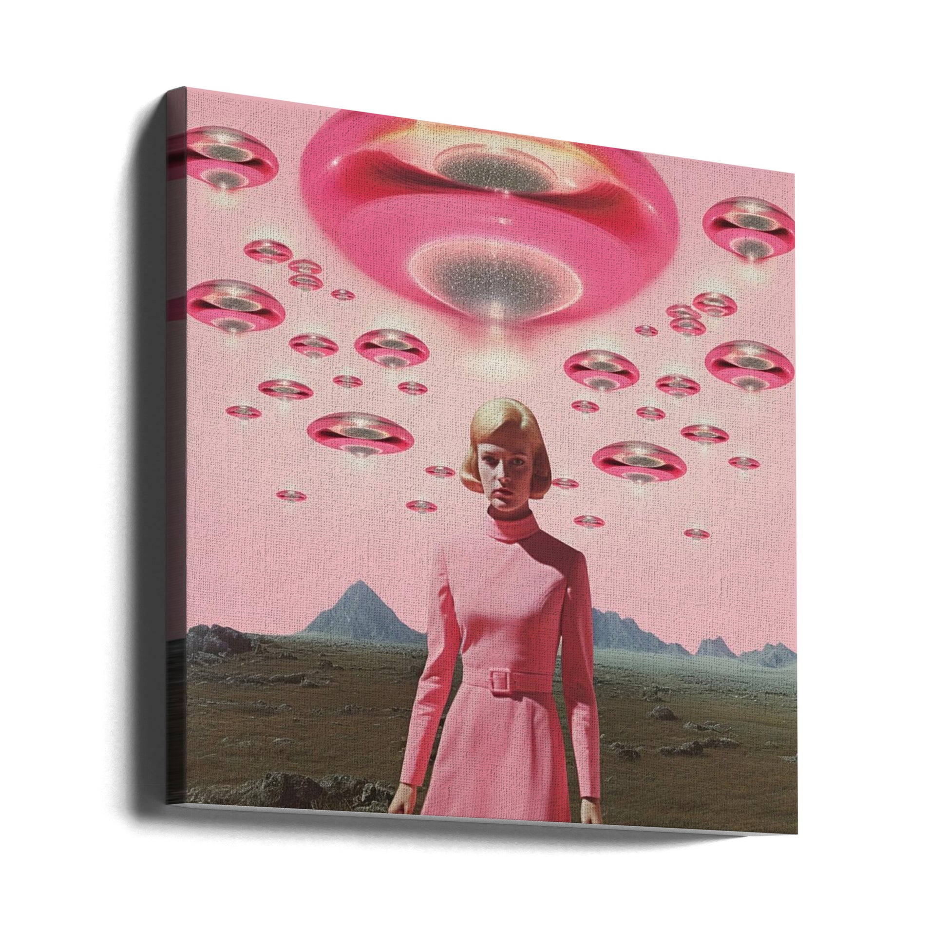 Surreal UFO Collage Art by Samantha Hearn | Vintage Space Collage, Large Canvas Wall Art Print | Artsy Earth