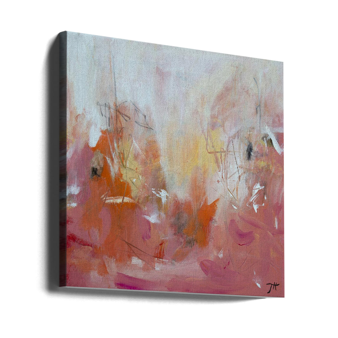 Abstract Pink Square by Tove Höglund | Abstract Acrylic Painting, Large Canvas Wall Art Print | Artsy Earth