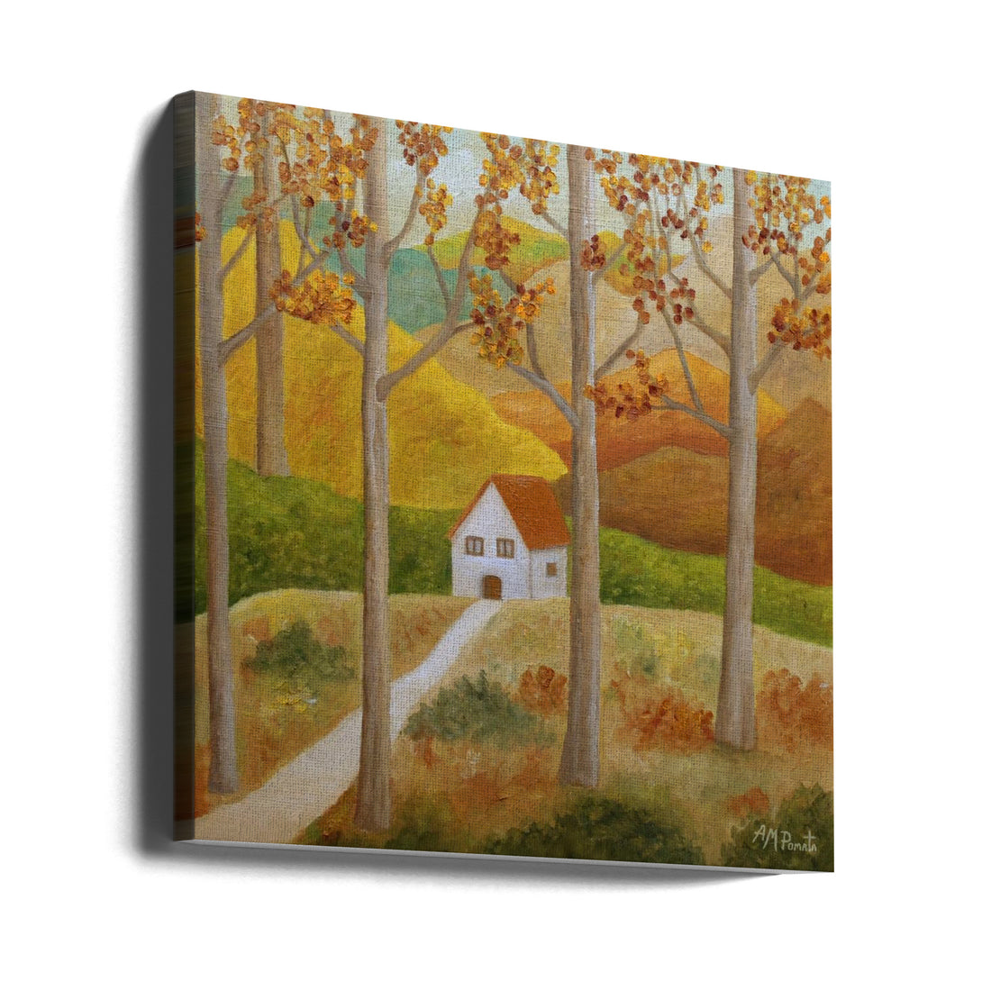 Nuances of Autumn by Angeles M. Pomata | Painterly Autumn Landscape, Large Canvas Wall Art Print | Artsy Earth