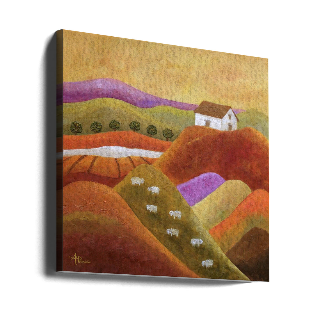 Purple Hills by Angeles M. Pomata | Mountain Landscape Painting, Large Canvas Wall Art Print | Artsy Earth