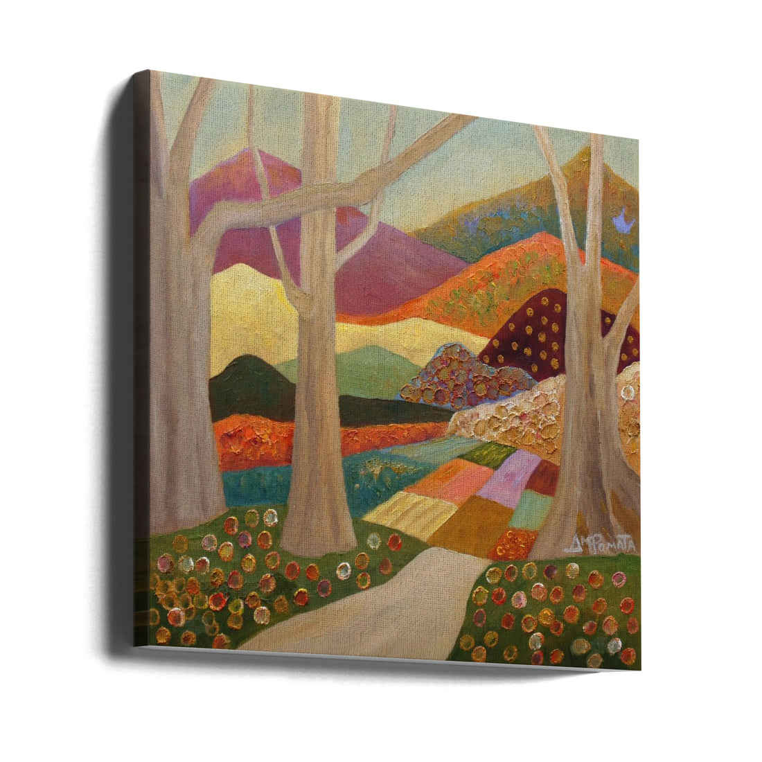 May Autumn Shine by Angeles M. Pomata | Abstract Autumn Landscape, Large Canvas Wall Art Print | Artsy Earth