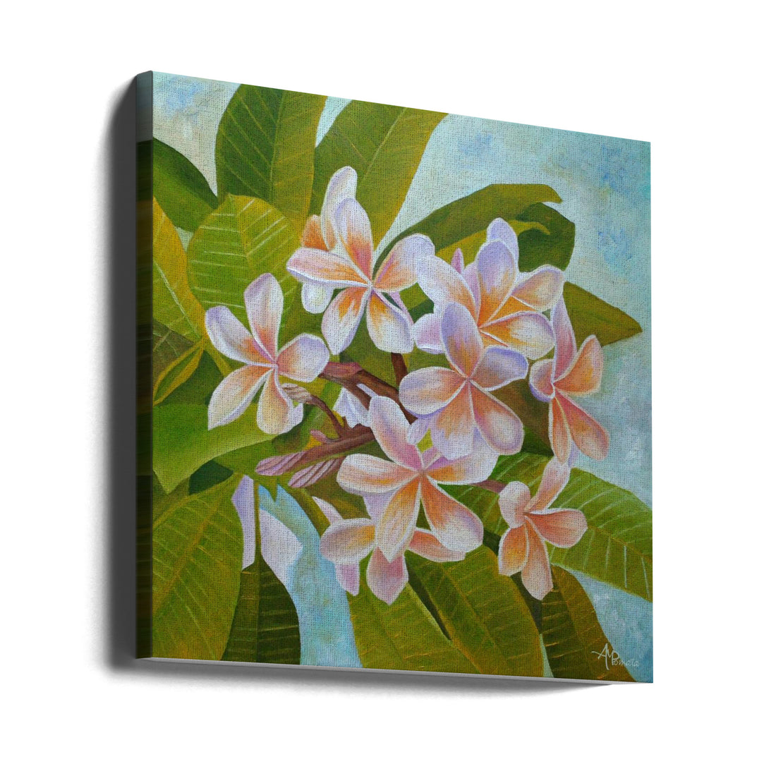 Plumeria Flower by Angeles M. Pomata | Fresh Floral Botanical, Large Canvas Wall Art Print | Artsy Earth